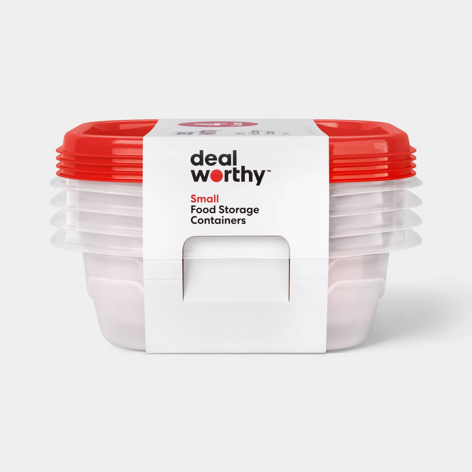 Food Storage Prep Containers - 4 adet küçük kare gıda saklama