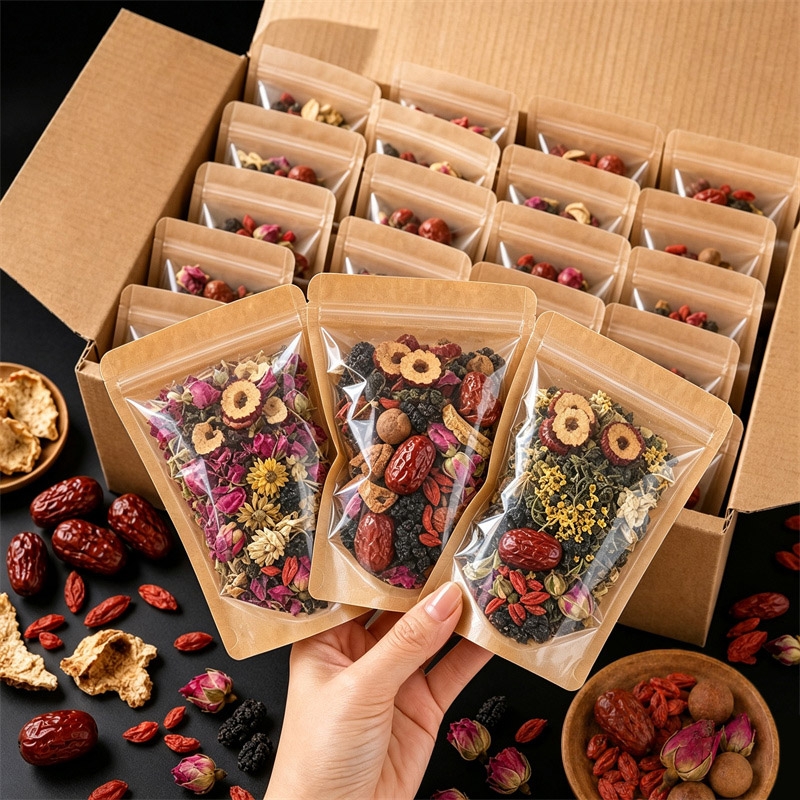 Food Storage Zipper - 100 Adet Şeffaf Kraft Kağıt Ambalajlı