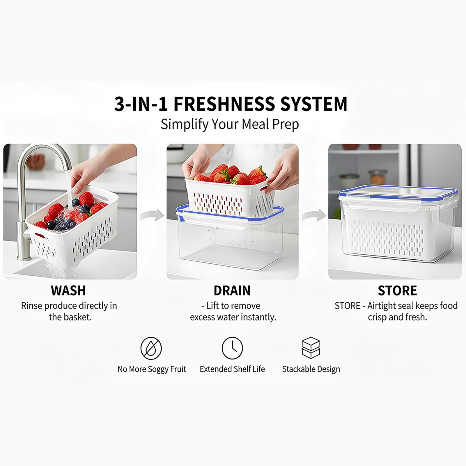 Food Storage And Containers - 4'ü 1 Arada Gıda Saklama Kabı