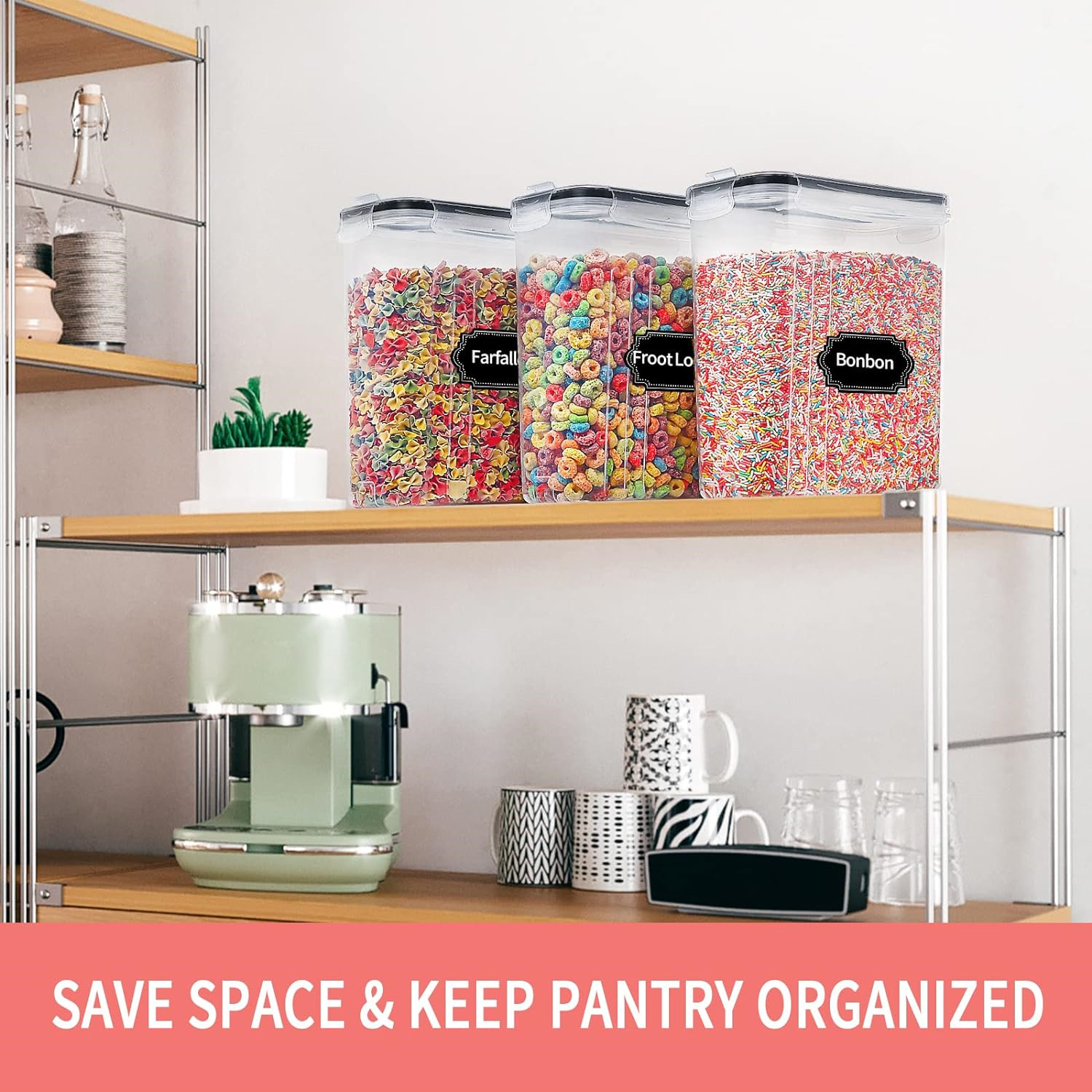 Food Storage Acrylic Containers - 2.5L Tahıl Saklama Kapları Kapaklı 1/2/4