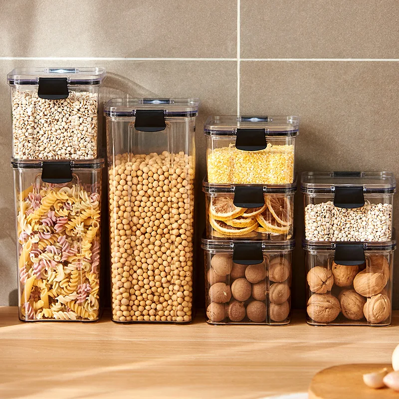 Airtight Cereal Jar - Mühürlü Kavanozlar, Mutfak Tahıl Düzenleyici, Büyük