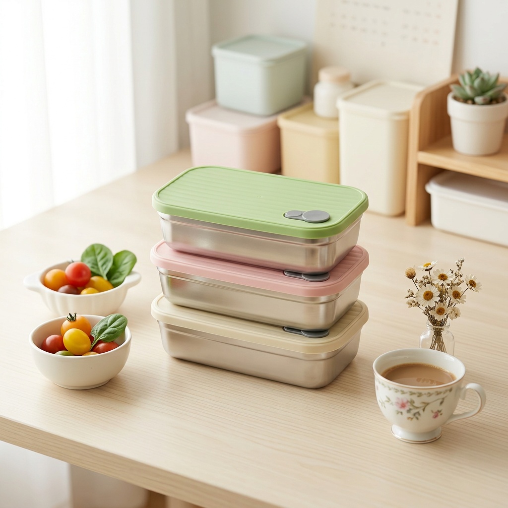 Food Storage Prep Containers - Paslanmaz Çelik Bento Kutusu Metal Öğle