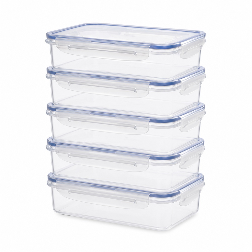 Food Storage Prep Containers - 5 Adet Şeffaf Plastik Gıda Saklama