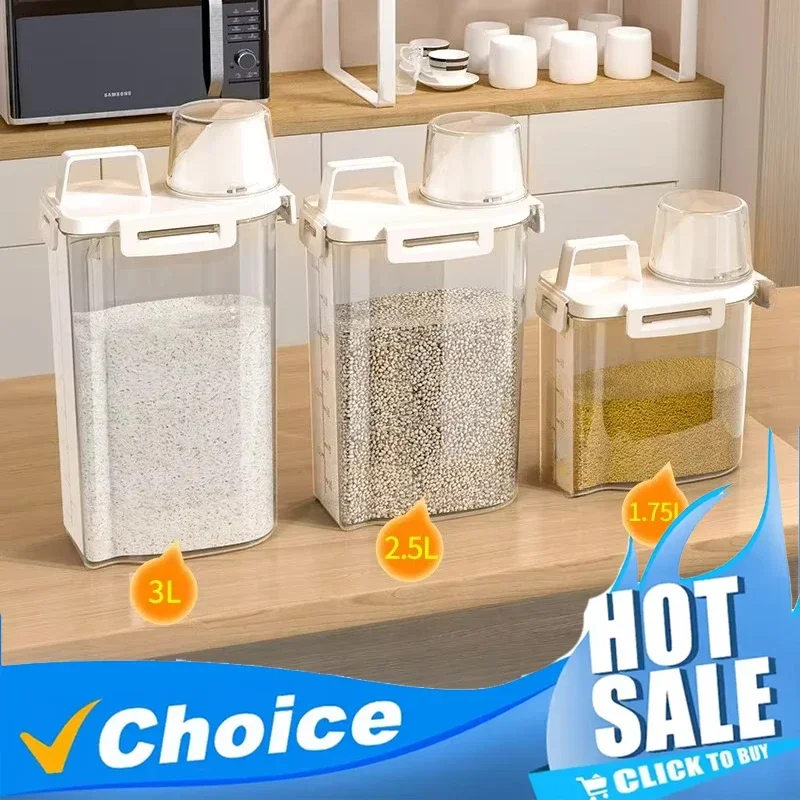 Food Storage Acrylic Containers - 2.5L Kapaklı Nem Geçirmez Mühürlü Saklama