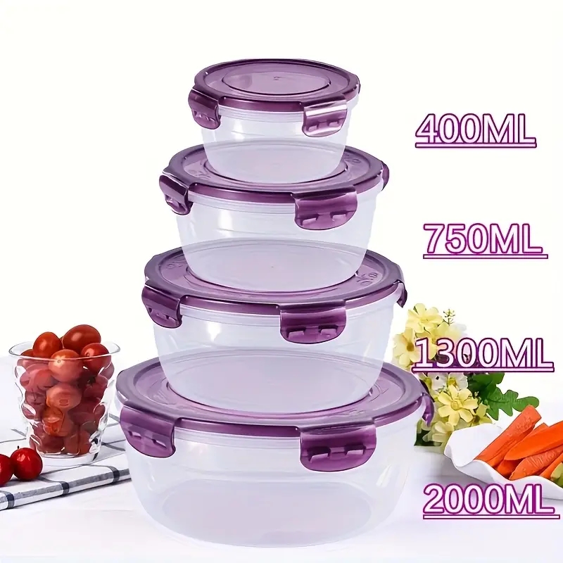 Food Storage Meals - 4 Plastik Gıda Saklama Kabı, Öğle