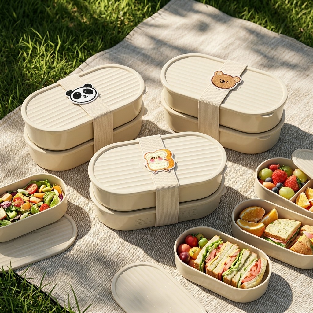 Food Storage Kits - 2 Adet/Set Çizgi Film Desenli Çocuk