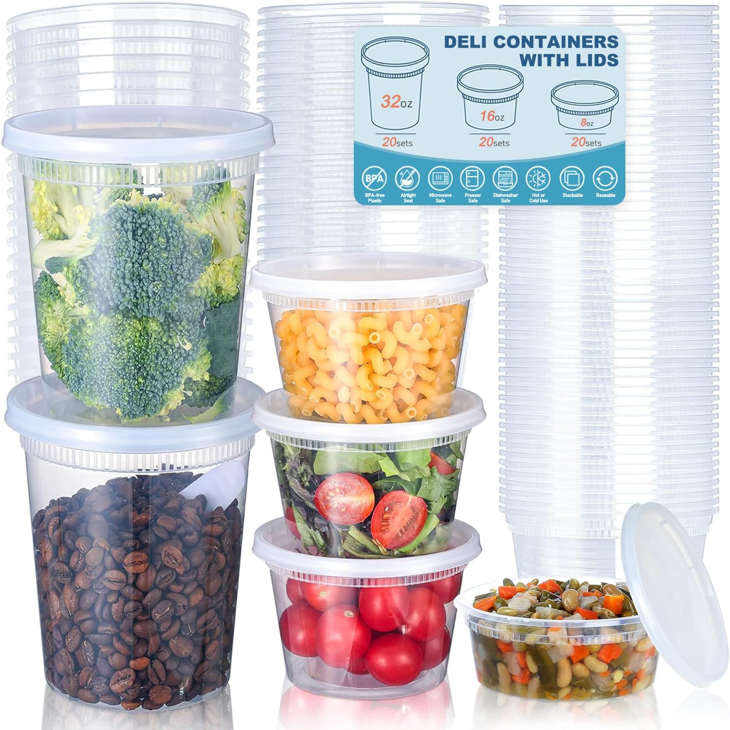Food Storage Time - 24 adet Şarküteri Gıda Saklama Kapları