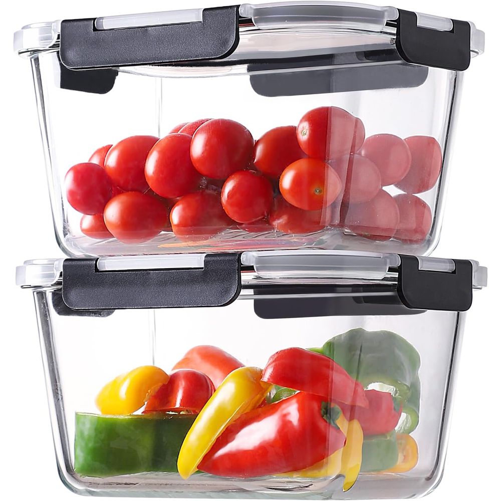 Food Storage Prep Containers - 4 Parça 63oz Cam Gıda Saklama