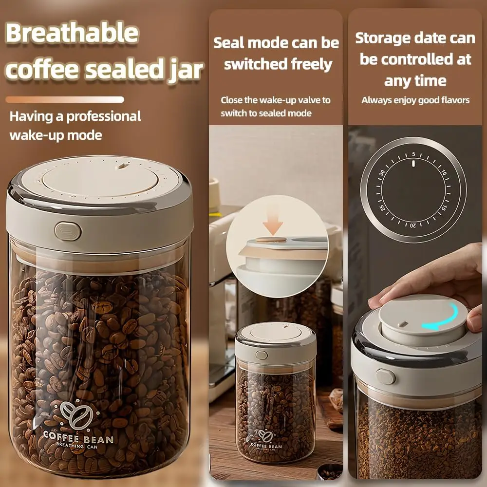 Food Storage Acrylic Containers - Vakumlu Gıda Sınıfı Kahve Çekirdeği Saklama