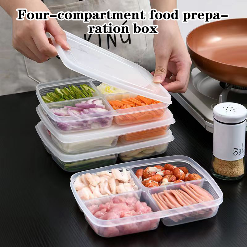 Food Storage Time - Yeni 【4 Bölmeli Plastik Saklama Kutusu