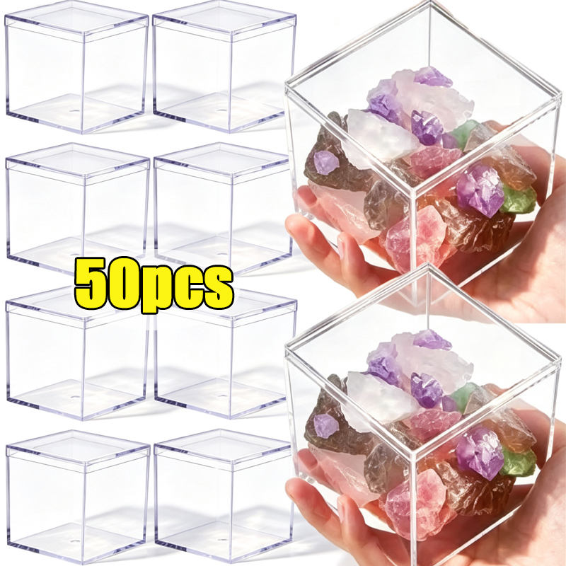 Food Storage Acrylic Containers - 1-50 adet şeffaf akrilik kapaklı kutular