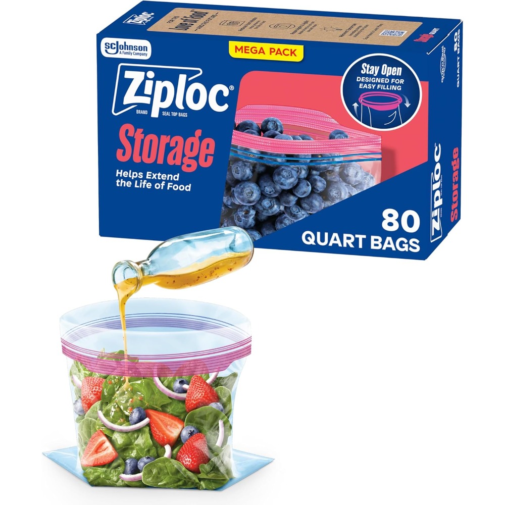 Food Storage Zipper - Stand Up Quart Gıda Saklama Poşetleri