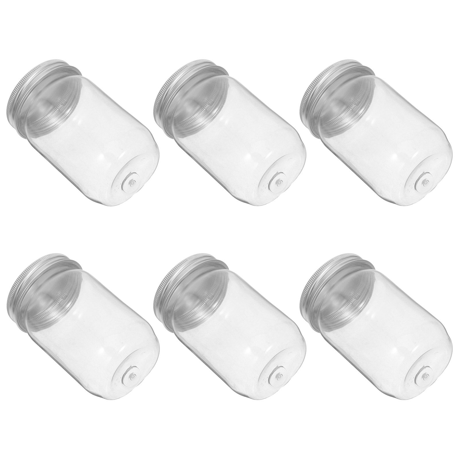 Food Storage Jars With Lids - 6 adet şeffaf plastik Mason kavanozlar