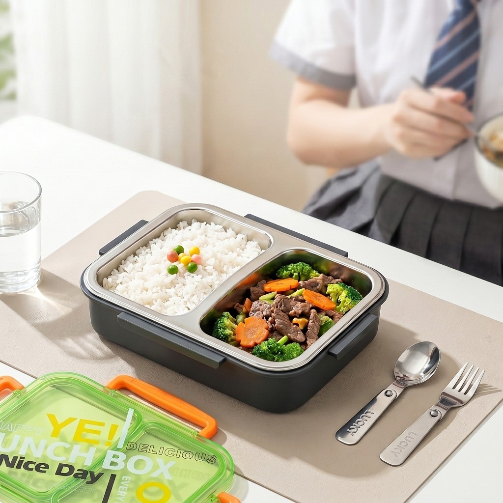 Food Storage Prep Containers - Mikrodalgada Kullanılabilir 304 Paslanmaz Çelik Bento