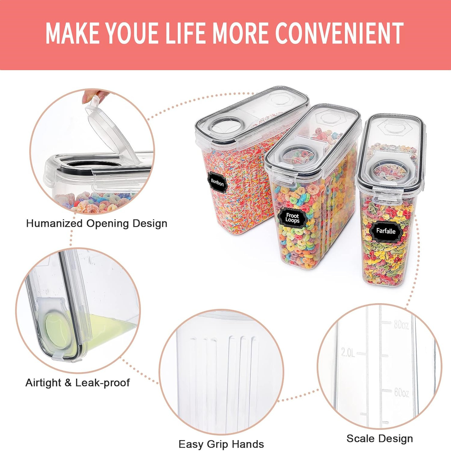 2.5L Tahıl Saklama Kapları Kap - Food Storage Acrylic Containers incelemesi ve fiyatı