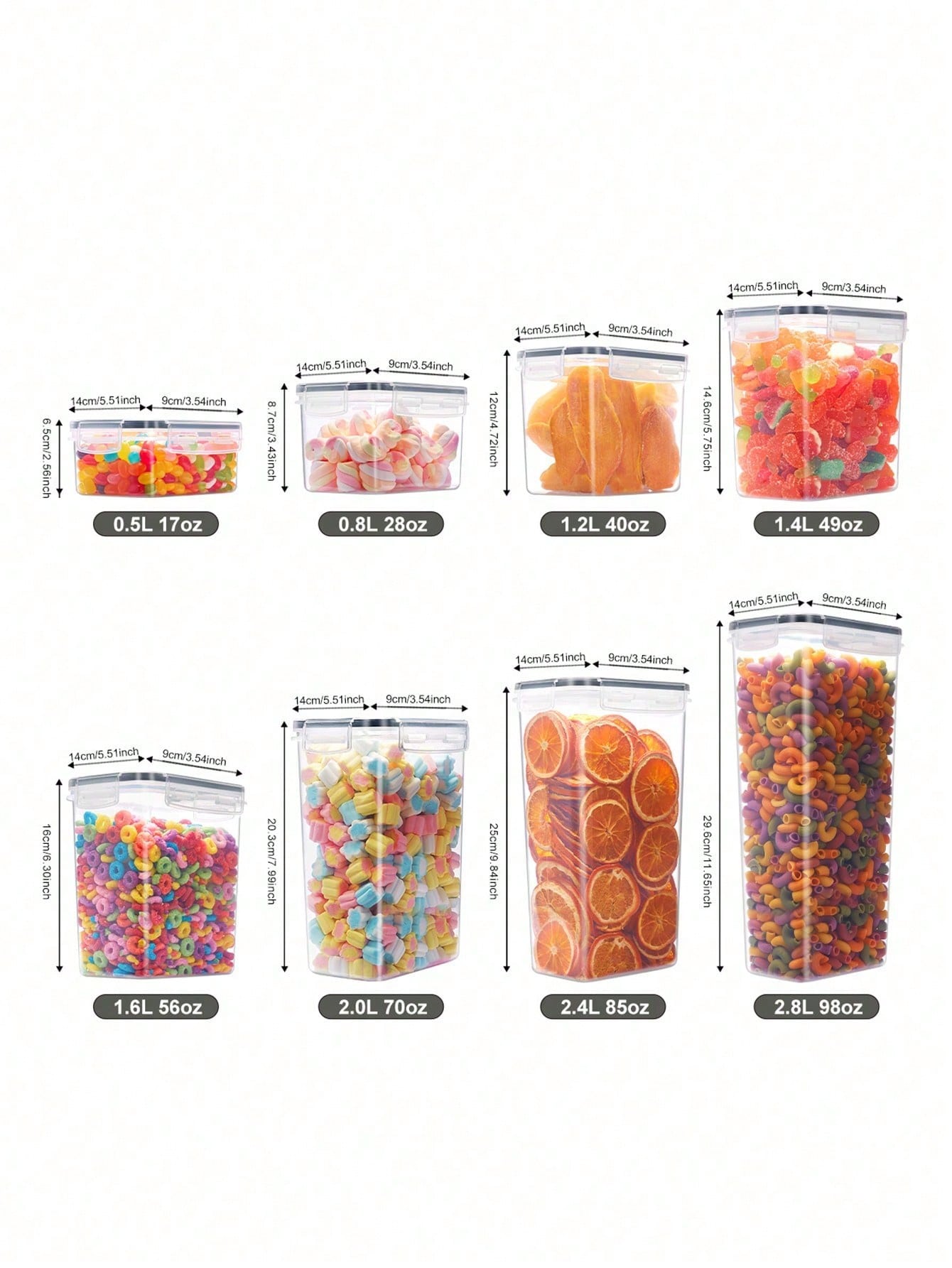 48 adet Hava Geçirmeyen Gıda S - Food Storage For Pantry incelemesi ve fiyatı