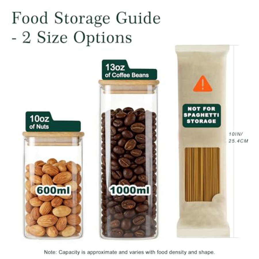 12'li Paket Kare Cam Saklama K - Food Storage For Pantry incelemesi ve fiyatı