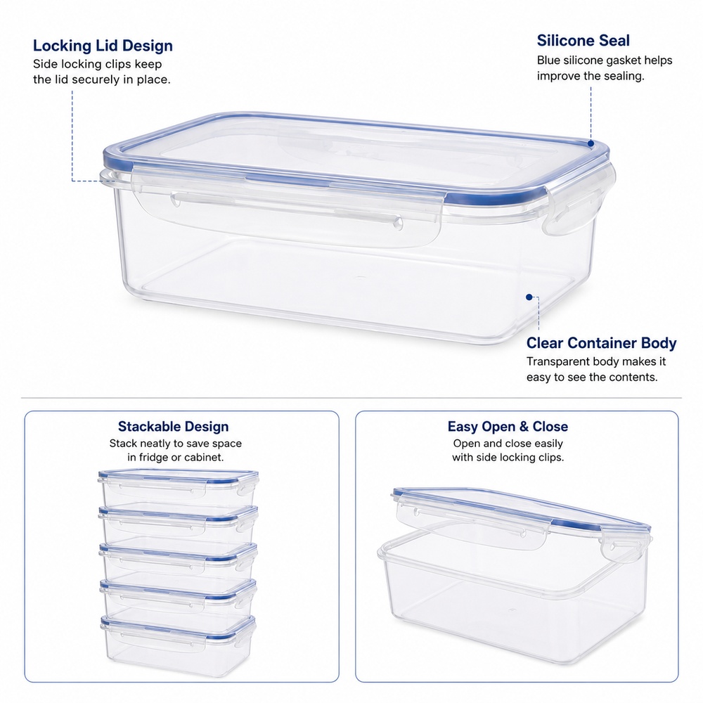 5 Adet Şeffaf Plastik Gıda Sak - Food Storage Prep Containers incelemesi ve fiyatı