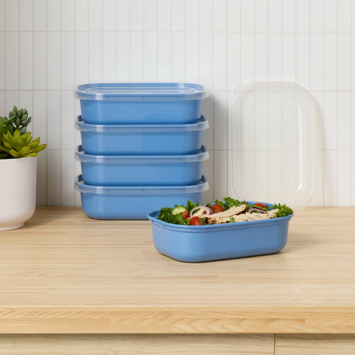 2026 Yeni Mavi Tek Bölmeli Pla - Food Storage Prep Containers incelemesi ve fiyatı