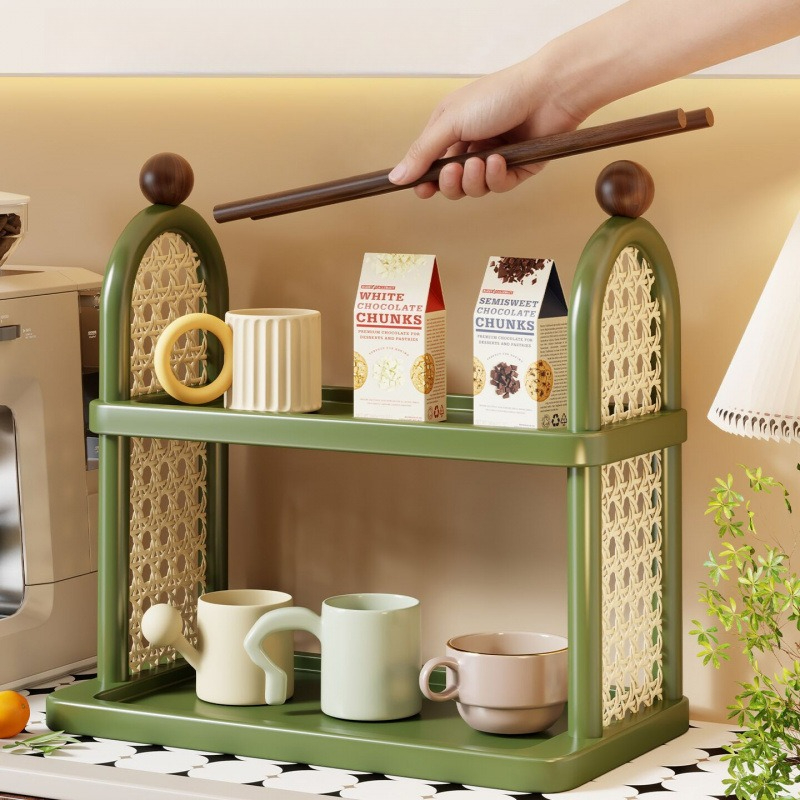 2 Katlı Vintage Rattan Bardak  - Food Storage For Room incelemesi ve fiyatı