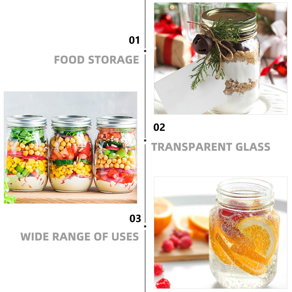 6 adet şeffaf yuvarlak cam kav - Food Storage Jars With Lids incelemesi ve fiyatı