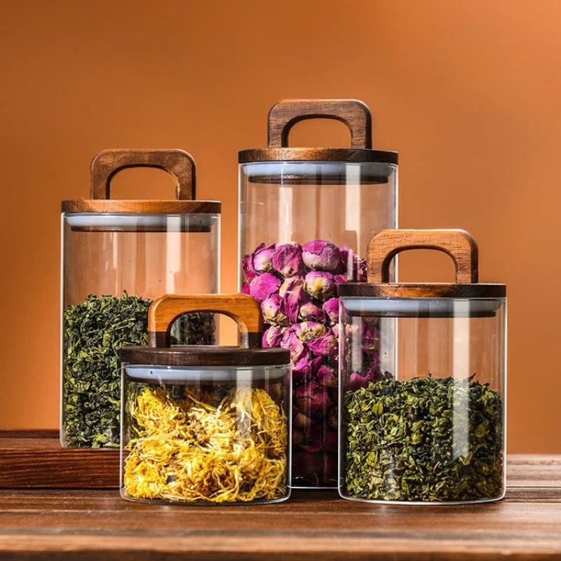 Bambu kapaklı şeffaf cam kavan - Food Storage Jars With Lids incelemesi ve fiyatı