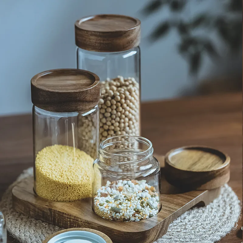 Ahşap kapak Orgnizer cam hava  - Food Storage Jars With Lids incelemesi ve fiyatı