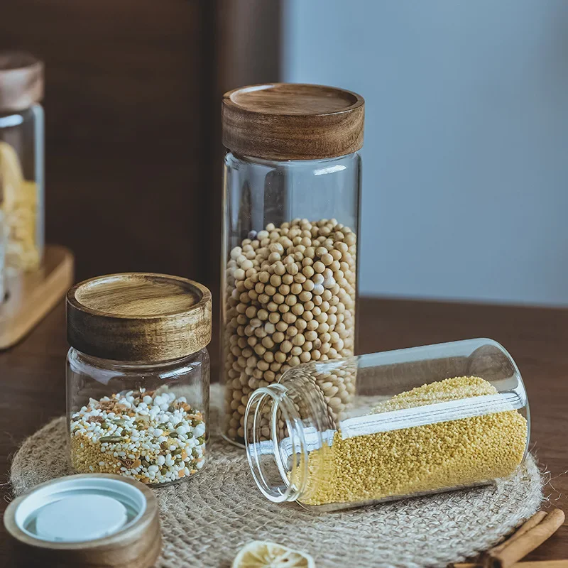 Ahşap kapak Orgnizer cam hava  - Food Storage Jars With Lids incelemesi ve fiyatı