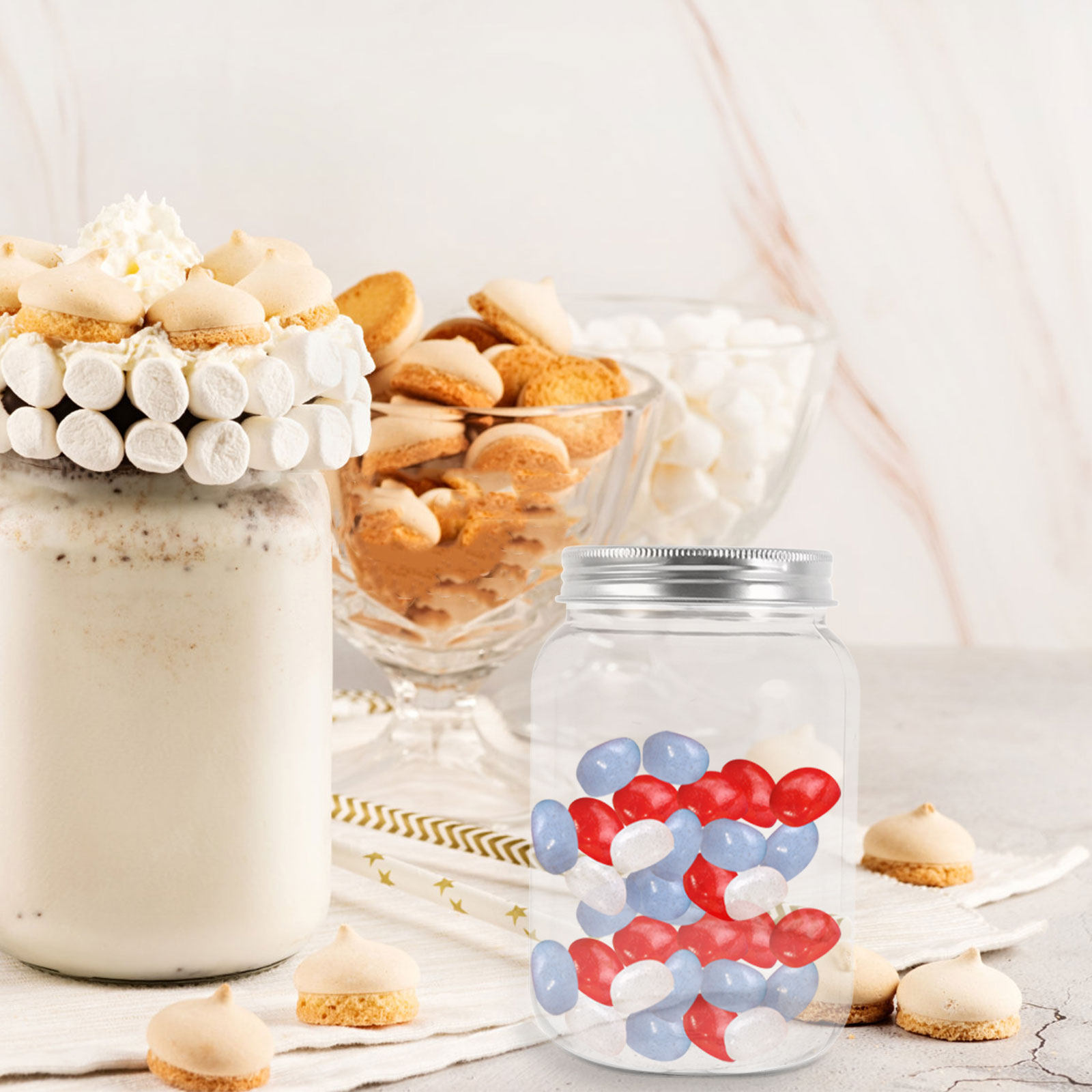 4 Adet Şeffaf Plastik Kavanoz, - Food Storage Jars With Lids incelemesi ve fiyatı